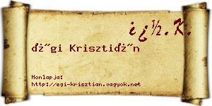 Égi Krisztián névjegykártya